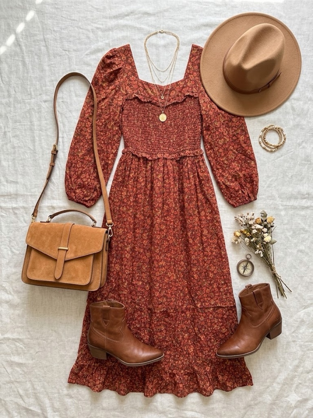 Farm Rio Floral Long Sleeve Maxi Dress